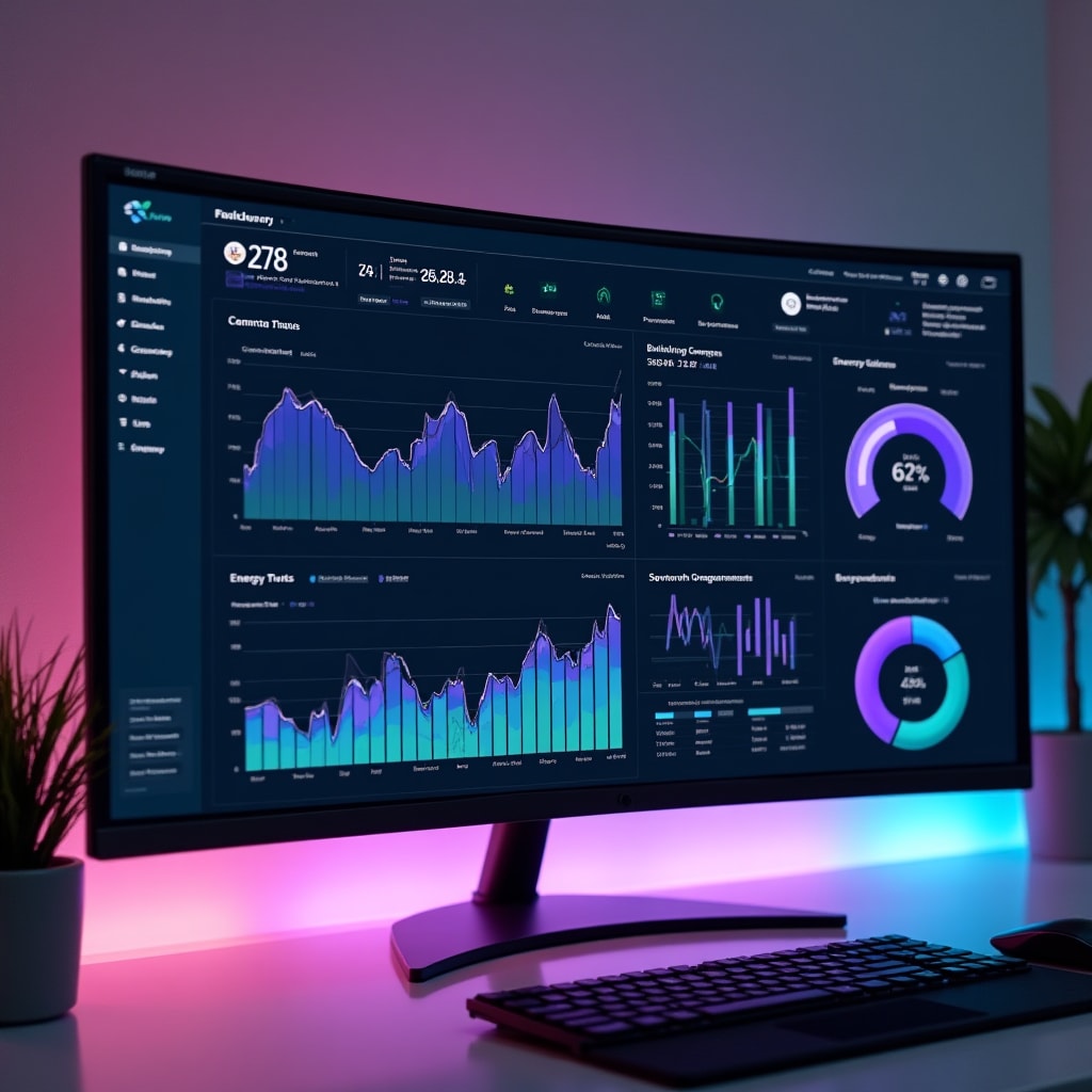 Energy analytics dashboard showing consumption data
