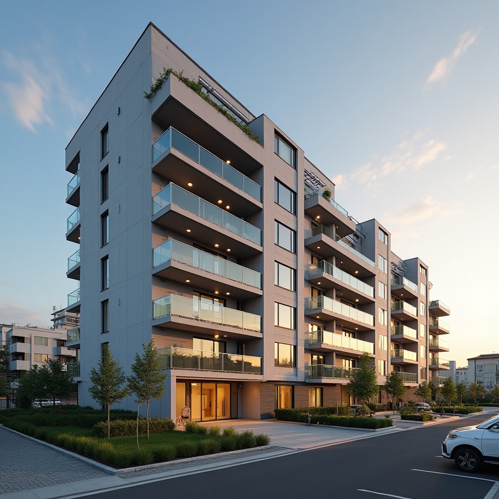 Modern residential complex building exterior in Japan